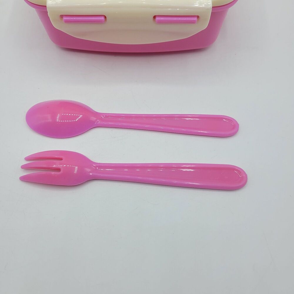 Sanrio Hello Kitty Lunch Box Container W/ Spoon Fork 2009 - Picture 6 of 8